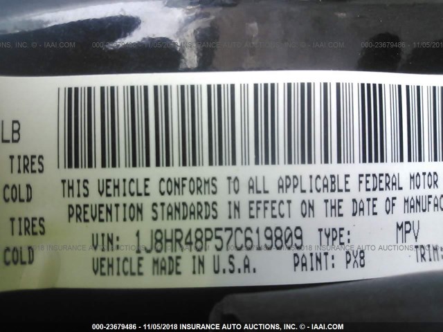 1J8HR48P57C619809 - 2007 JEEP GRAND CHEROKEE LAREDO/COLUMBIA/FREEDOM 黑色 照片 9