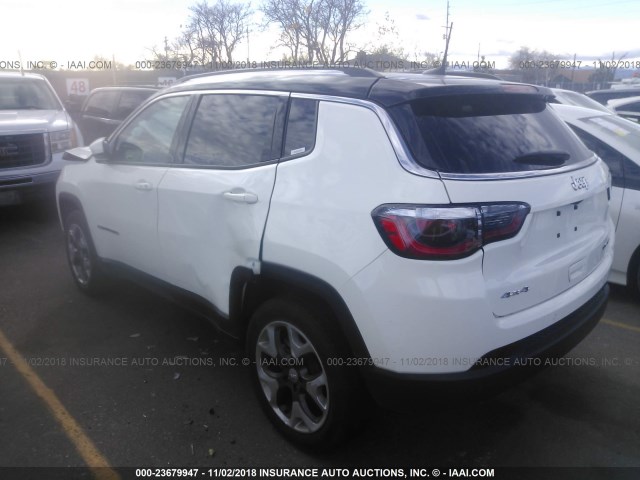 3C4NJDCB2JT442578 - 2018 JEEP COMPASS LIMITED WHITE photo 3