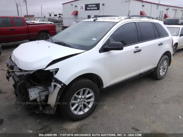 2FMDK3GC7EBA85885 - 2014 FORD EDGE SE WHITE photo 2