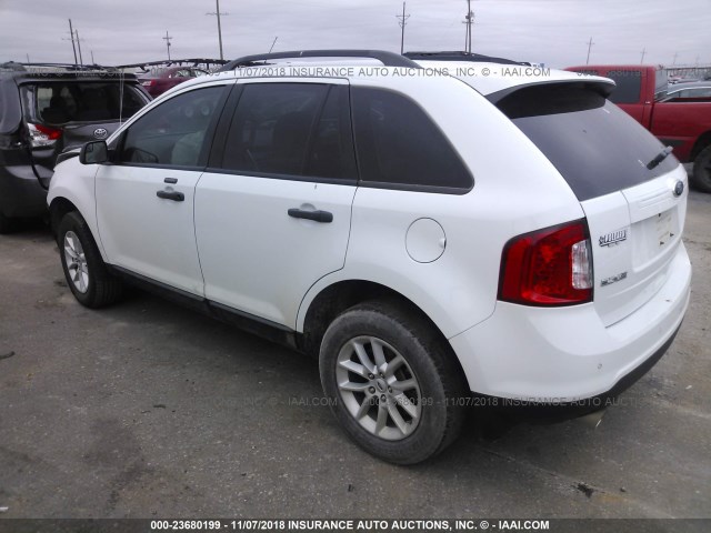 2FMDK3GC7EBA85885 - 2014 FORD EDGE SE WHITE photo 3