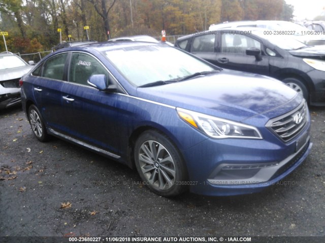 5NPE34AF3FH193604 - 2015 HYUNDAI SONATA SPORT/LIMITED BLUE photo 1