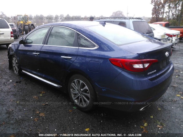 5NPE34AF3FH193604 - 2015 HYUNDAI SONATA SPORT/LIMITED BLUE photo 3