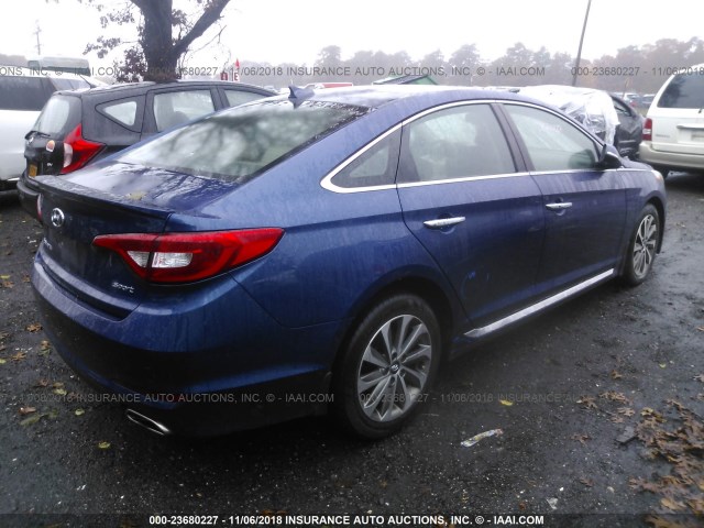 5NPE34AF3FH193604 - 2015 HYUNDAI SONATA SPORT/LIMITED BLUE photo 4