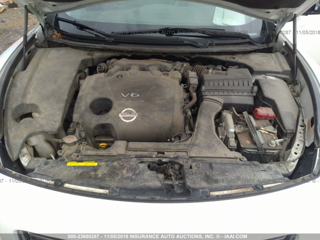 1N4AA5AP5AC809963 - 2010 NISSAN MAXIMA S/SV WHITE photo 10