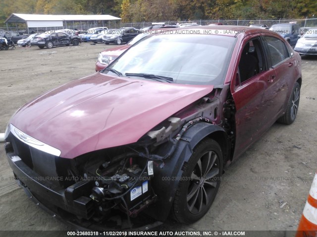 1C3CCBBB6DN723203 - 2013 CHRYSLER 200 TOURING RED photo 2