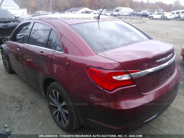 1C3CCBBB6DN723203 - 2013 CHRYSLER 200 TOURING RED photo 3