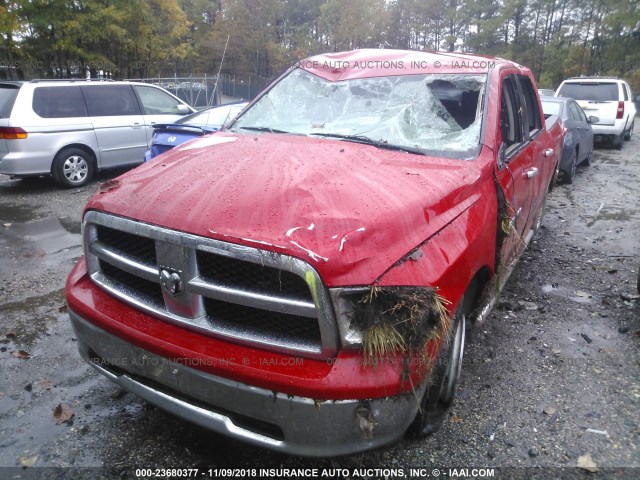 1C6RD7LP5CS249519 - 2012 DODGE RAM 1500 SLT RED photo 2