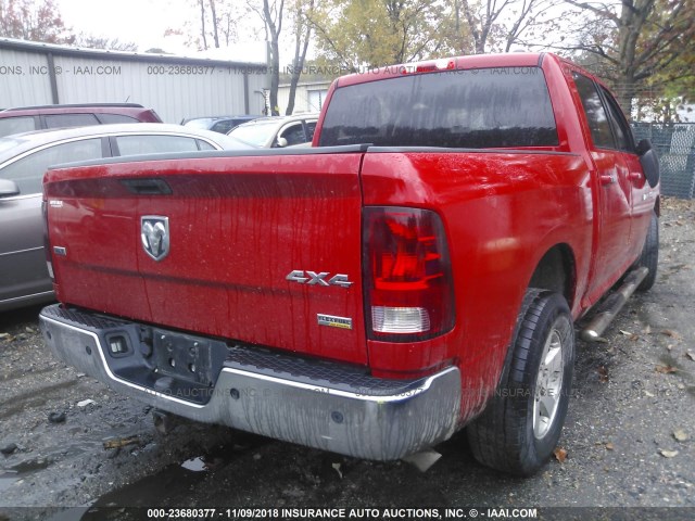 1C6RD7LP5CS249519 - 2012 DODGE RAM 1500 SLT RED photo 4