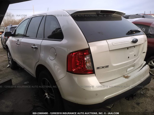 2FMDK3JC4BBB32066 - 2011 FORD EDGE SEL WHITE photo 3