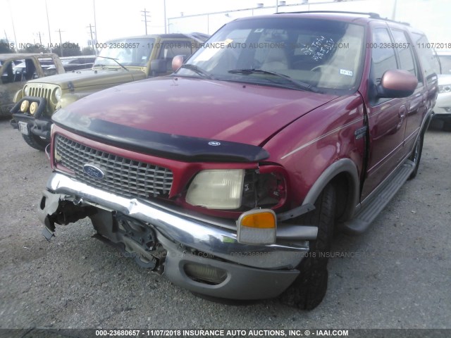 1FMRU17L0YLC42388 - 2000 FORD EXPEDITION EDDIE BAUER RED photo 2