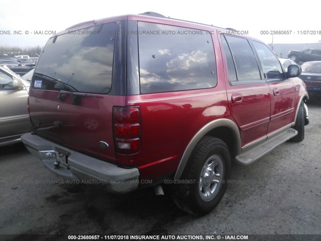 1FMRU17L0YLC42388 - 2000 FORD EXPEDITION EDDIE BAUER RED photo 4