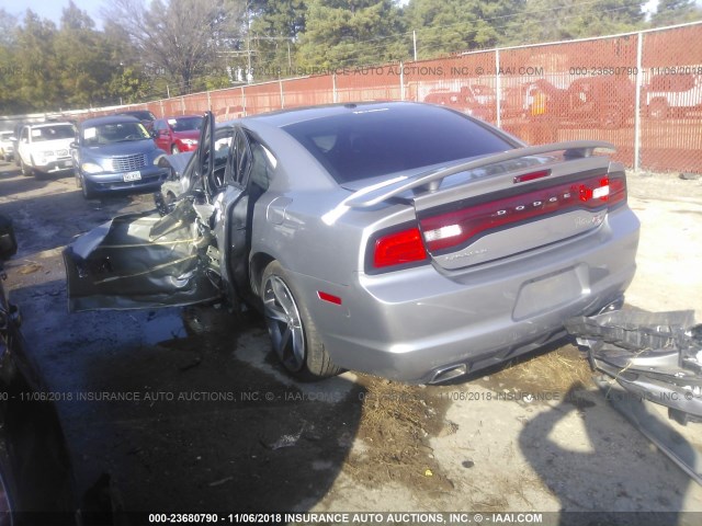 2C3CDXCT8EH318732 - 2014 DODGE CHARGER R/T SILVER photo 3