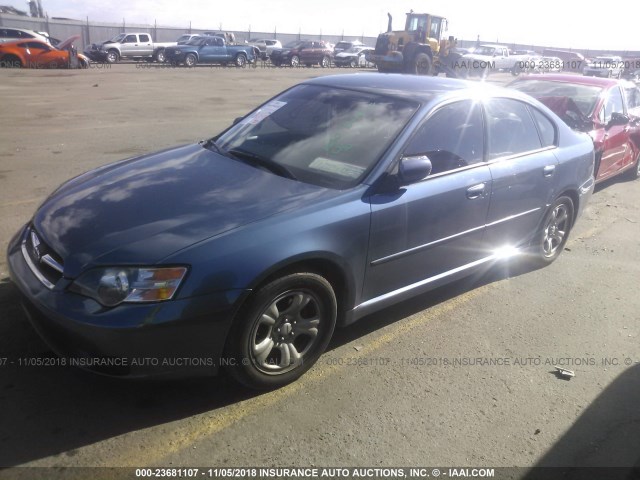 4S3BL616257227369 - 2005 SUBARU LEGACY 2.5I BLUE photo 2