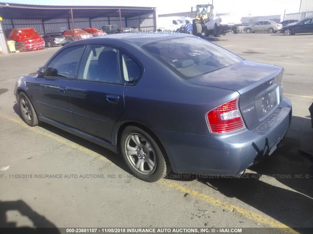 4S3BL616257227369 - 2005 SUBARU LEGACY 2.5I BLUE photo 3