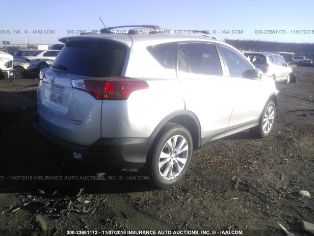 2T3DFREV0EW200579 - 2014 TOYOTA RAV4 LIMITED SILVER photo 4