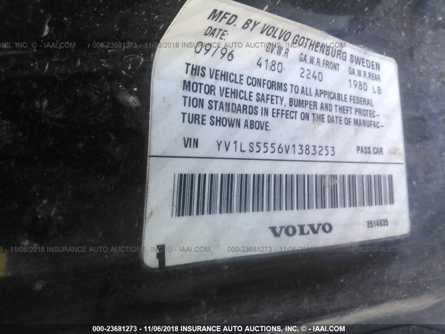 YV1LS5556V1383253 - 1997 VOLVO 850 BLACK photo 9