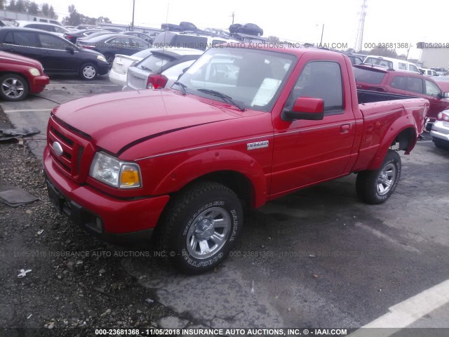 1FTYR10U26PA61383 - 2006 FORD RANGER RED photo 2