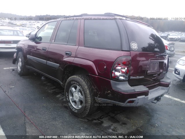 1GNDT13S942387256 - 2004 CHEVROLET TRAILBLAZER LS/LT BURGUNDY photo 3