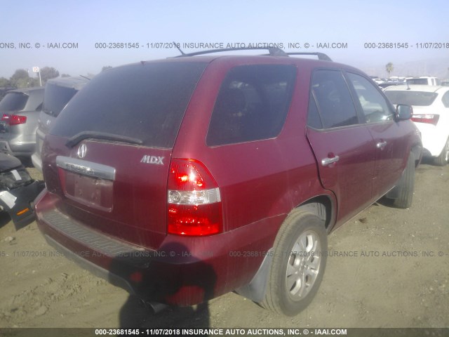 2HNYD18883H510727 - 2003 ACURA MDX TOURING RED photo 4
