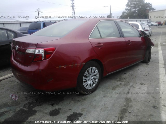 4T1BF1FK2DU654952 - 2013 TOYOTA CAMRY L/SE/LE/XLE Qırmızı foto 4