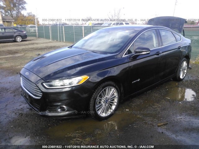 3FA6P0LU5ER374900 - 2014 FORD FUSION SE HYBRID BLACK photo 2