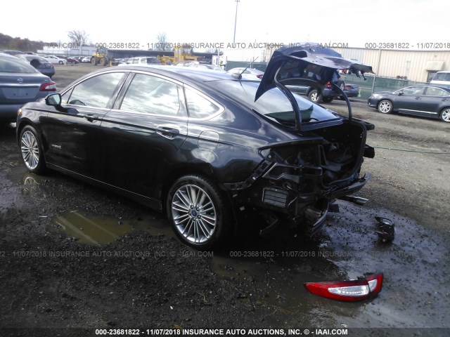 3FA6P0LU5ER374900 - 2014 FORD FUSION SE HYBRID BLACK photo 3