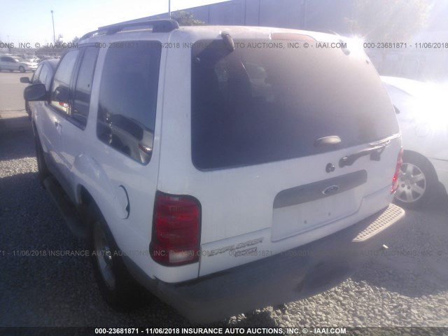 1FMYU70E81UA45348 - 2001 FORD EXPLORER SPORT WHITE photo 3