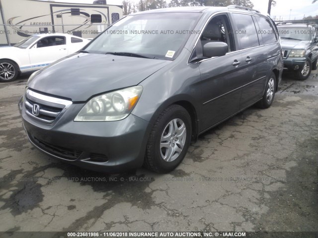 5FNRL38777B063206 - 2007 HONDA ODYSSEY EXL GRAY photo 2