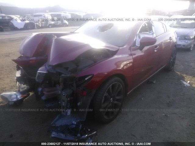 JM1GJ1W61E1142761 - 2014 MAZDA 6 GRAND TOURING RED photo 2