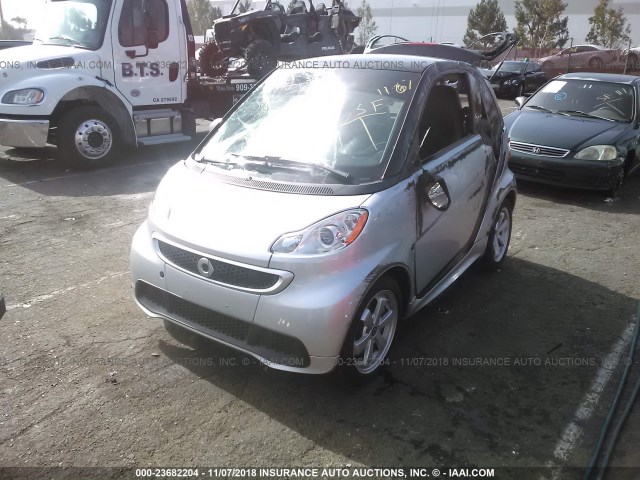 WMEEJ3BA9DK645154 - 2013 SMART FORTWO PURE/PASSION SILVER photo 2