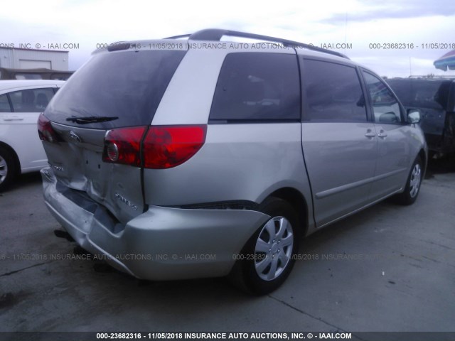 5TDZK23C69S234186 - 2009 TOYOTA SIENNA CE/LE SILVER photo 4