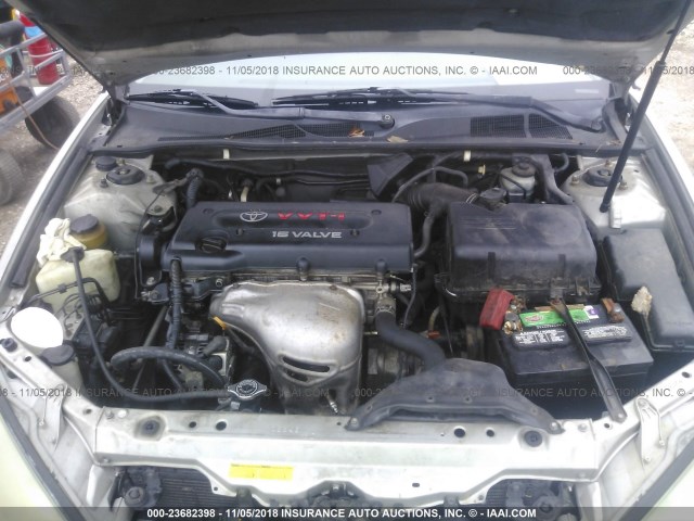 4T1BE32K52U076685 - 2002 TOYOTA CAMRY LE/XLE/SE SILVER photo 10