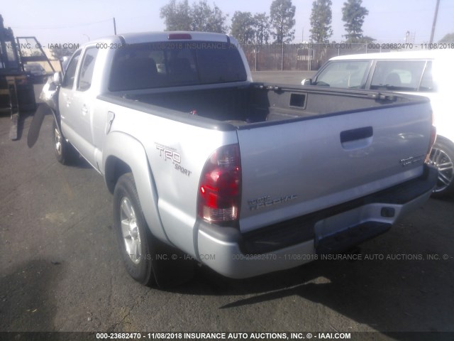 5TEKU72N27Z324849 - 2007 TOYOTA TACOMA DBL CAB PRERUNNER LNG BED SILVER photo 3