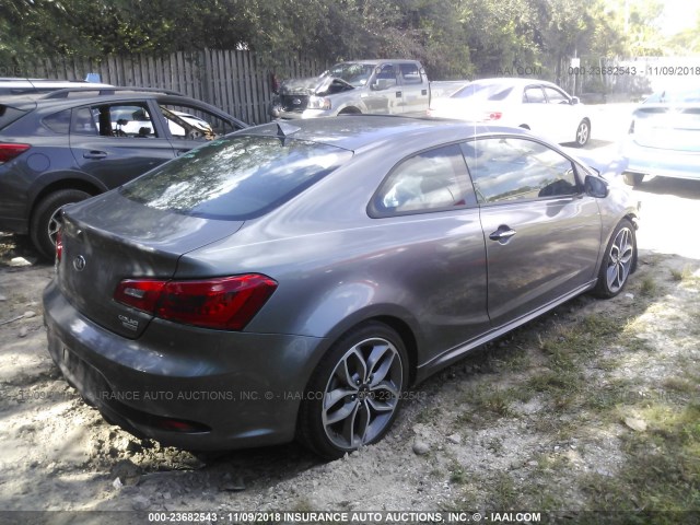 KNAFZ6A39G5622232 - 2016 KIA FORTE SX GRAY photo 4