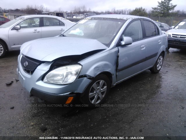 KNADE123286428061 - 2008 KIA RIO LX/SX Light Blue photo 2