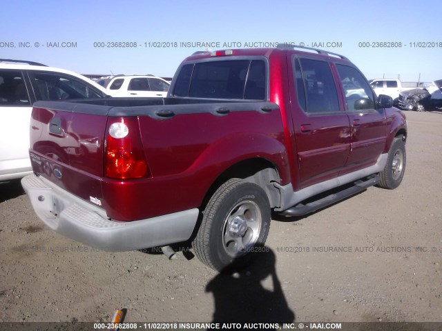 1FMZU67K65UA94466 - 2005 FORD EXPLORER SPORT TR  RED photo 4