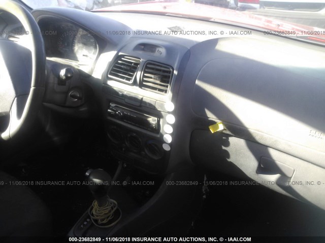 KMHCG45C95U616715 - 2005 HYUNDAI ACCENT GL RED photo 5