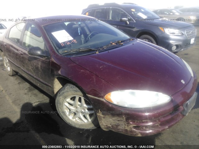 2B3HD46R92H200847 - 2002 DODGE INTREPID SE MAROON photo 1