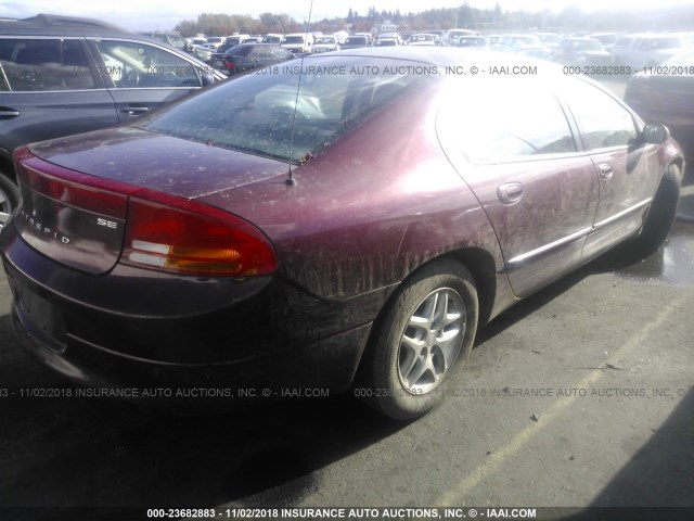 2B3HD46R92H200847 - 2002 DODGE INTREPID SE MAROON photo 4