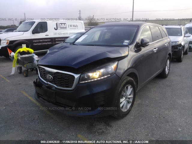 5XYPG4A3XKG462315 - 2019 KIA SORENTO LX/L BLUE photo 2