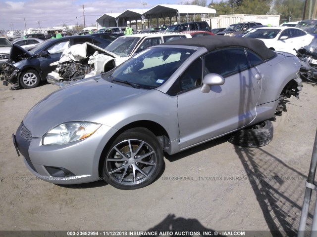 4A37L2EF6CE001088 - 2012 MITSUBISHI ECLIPSE SPYDER GS SILVER photo 2