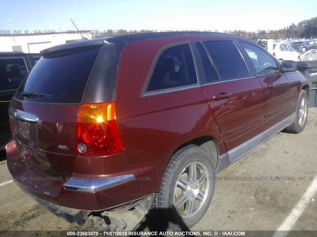 2A8GM68X67R116142 - 2007 CHRYSLER PACIFICA TOURING BURGUNDY photo 4