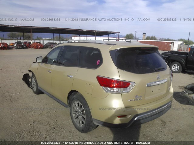 5N1AR2MM6DC677041 - 2013 NISSAN PATHFINDER S/SV/SL/PLATINUM GOLD photo 3