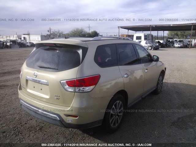 5N1AR2MM6DC677041 - 2013 NISSAN PATHFINDER S/SV/SL/PLATINUM GOLD photo 4