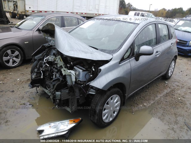 3N1CE2CP4EL437323 - 2014 NISSAN VERSA NOTE S/S PLUS/SV/SL GRAY photo 2