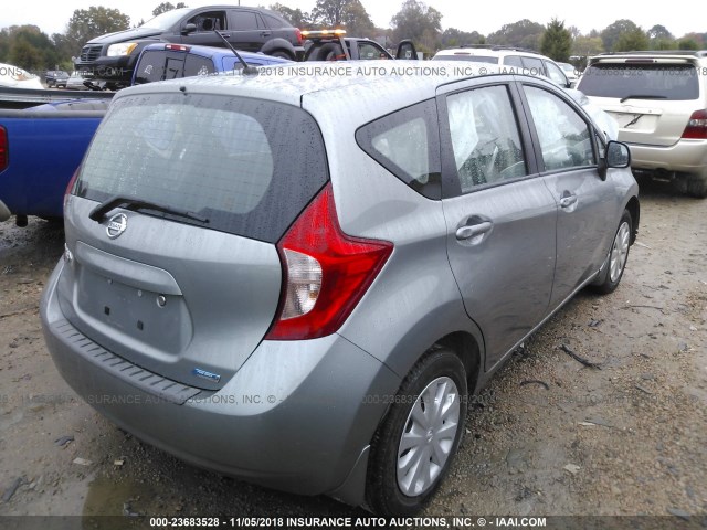 3N1CE2CP4EL437323 - 2014 NISSAN VERSA NOTE S/S PLUS/SV/SL GRAY photo 4