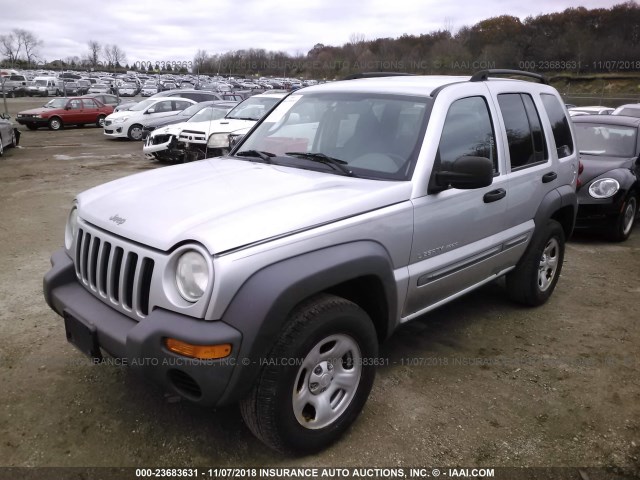 1J4GK48K23W539303 - 2003 JEEP LIBERTY SPORT/FREEDOM SILVER photo 2