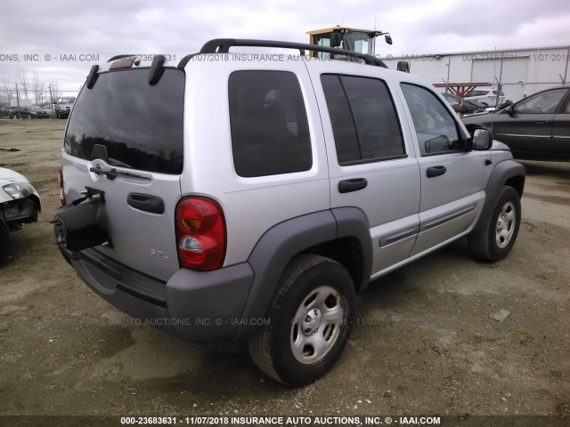 1J4GK48K23W539303 - 2003 JEEP LIBERTY SPORT/FREEDOM SILVER photo 4