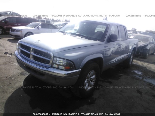 1D7HL48N04S780552 - 2004 DODGE DAKOTA QUAD SLT GRAY photo 2