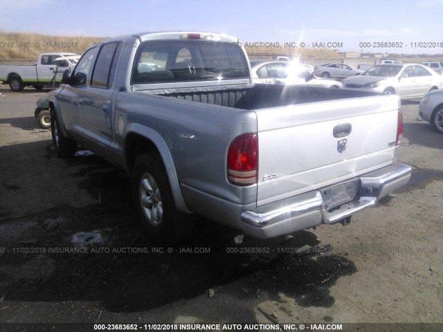 1D7HL48N04S780552 - 2004 DODGE DAKOTA QUAD SLT GRAY photo 3